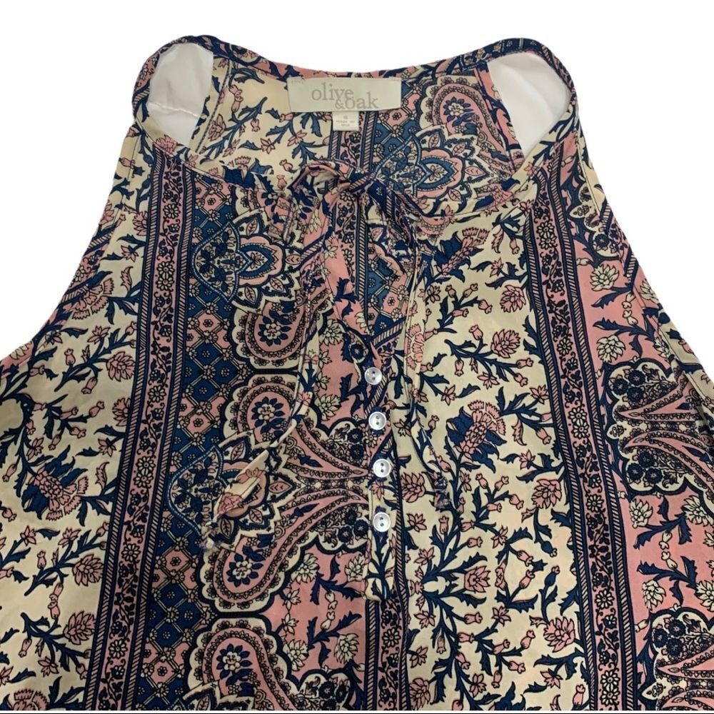 Olive & Oak Sz S ladies tank style with front tie EUC